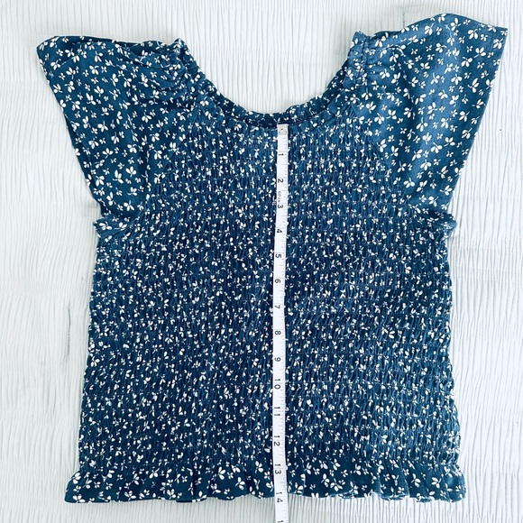 Wonder Nation Cropped Navy and White Floral Top / 10-12 Plus (Girls) - Picture 5 of 7